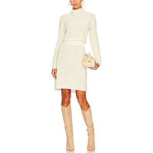 Callahan 'Nayeli' White Turtleneck Semi Sheer Dress Size L